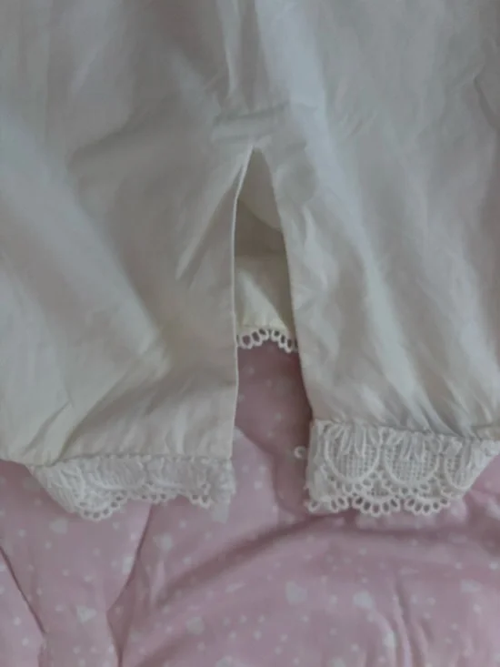 Zara White Lace-Detail Victorian-Inspired Blouse - Picture 9 of 10